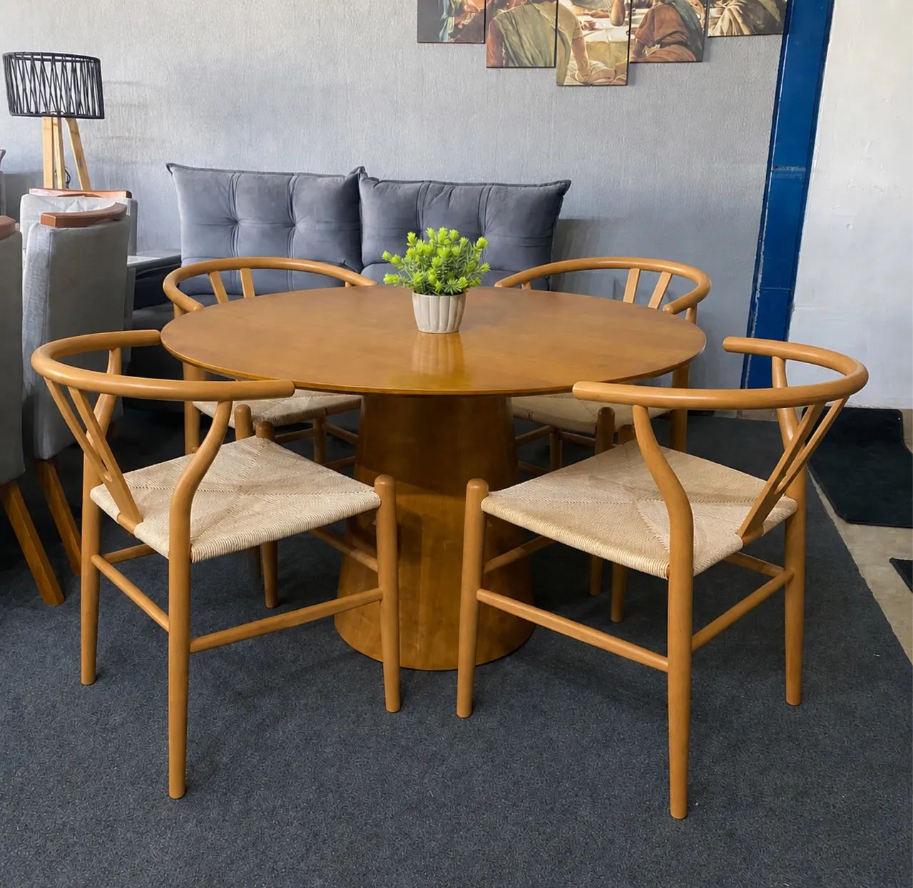 MESA DE JANTAR 120x120 com 4 CADEIRAS