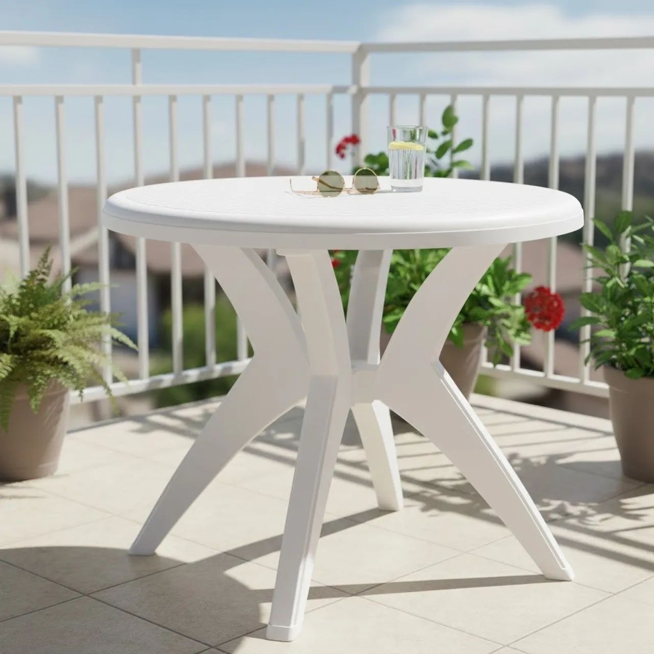 Mesa Deluxe 90 Branco - FORTE PLASTICO- pronta entrega 