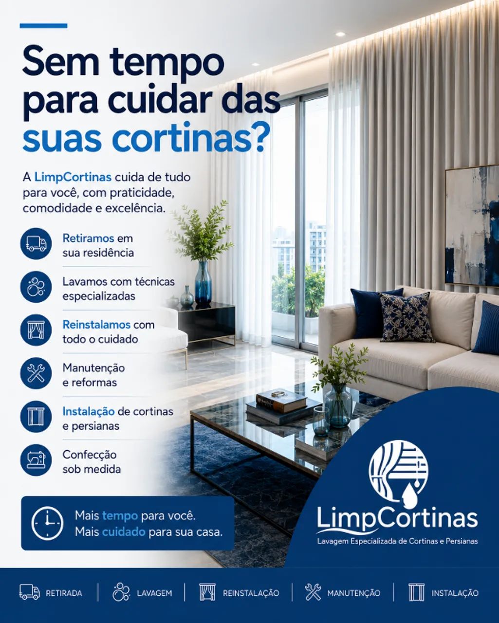 Lavagem de Cortinas com Retirada e Instalação | Grande Vitória - Foto 2