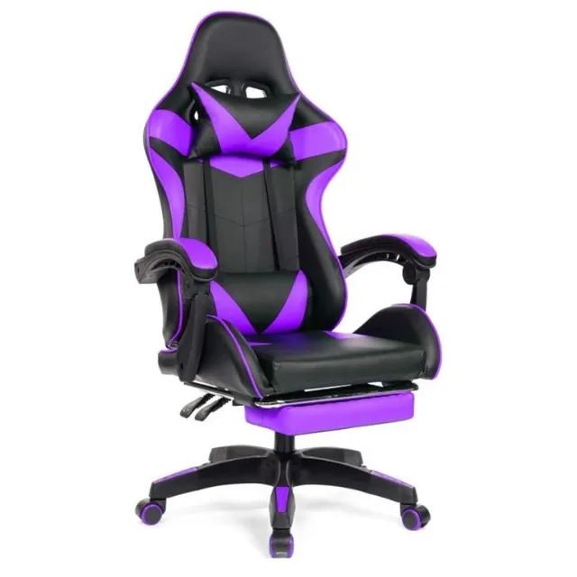 Cadeira Gamer Prizi Canvas - Roxa - Nova - Foto 2