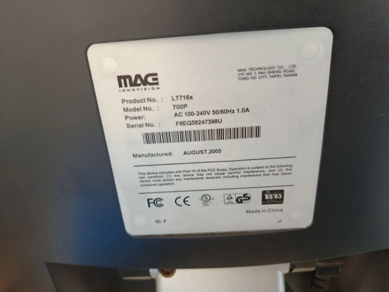 Monitor LCD 17" MAG Innovision.Modelo Clássico em excelente estado! - Foto 4