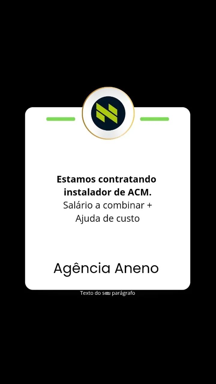 Contratamos instalador de ACM