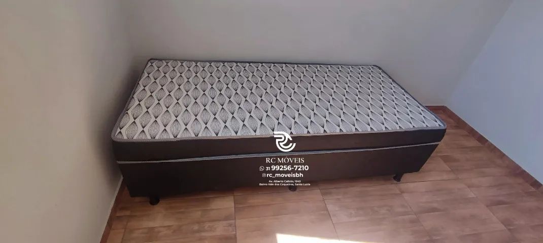 Cama box tamanho solteiro 88x1.88 Molas Ensacadas Acoplado Direto da Fábrica - Otimo Preco - Foto 5