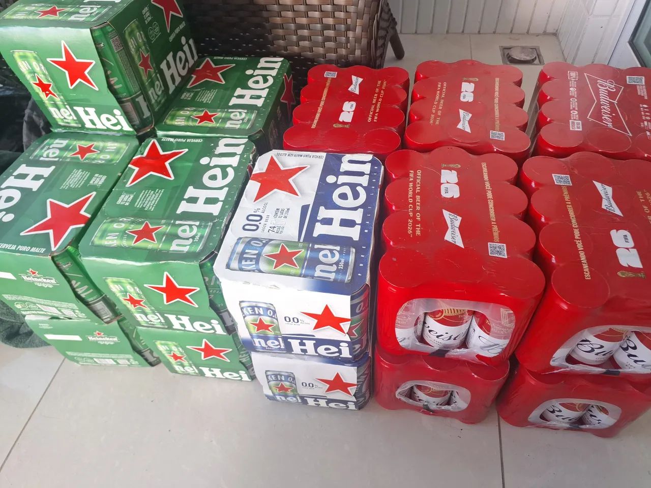 Cerveja 330 ml Heineken, Heineken sem álcool e budweiser