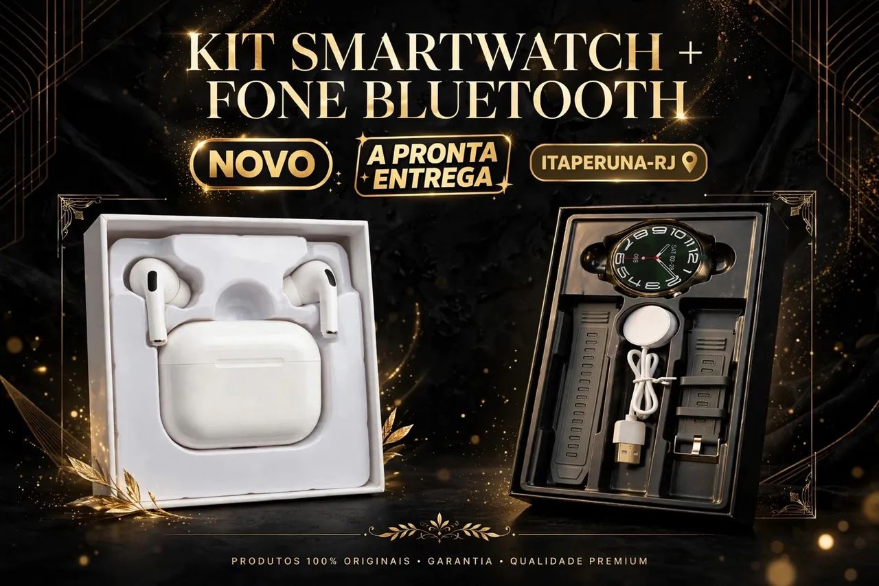? PRESENTE PERFEITO - KIT SMARTWATCH + FONE BLUETOOTH 