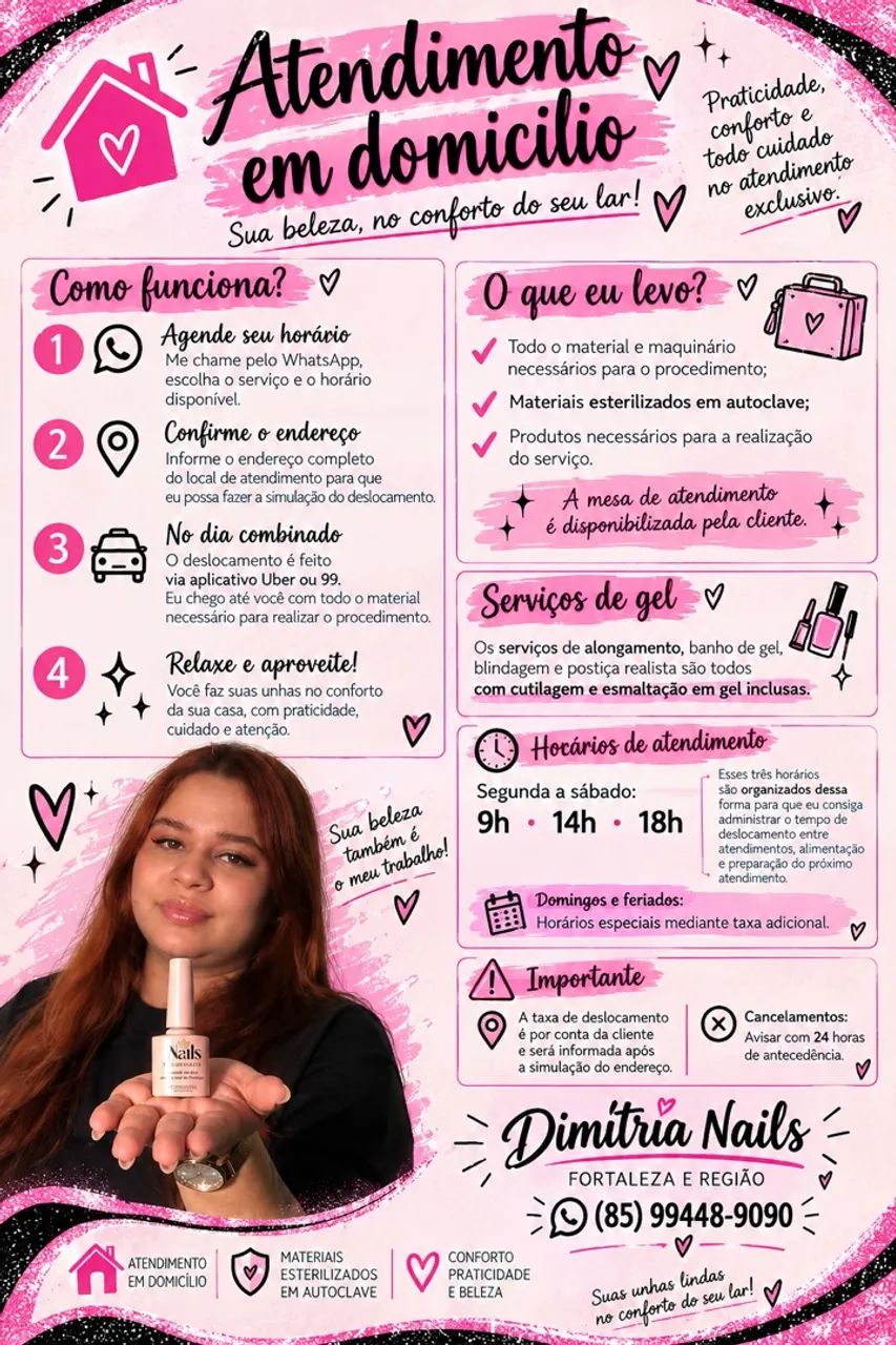 MANICURE E UNHAS DE GEL EM CASA - FORTALEZA E REGIÃO 