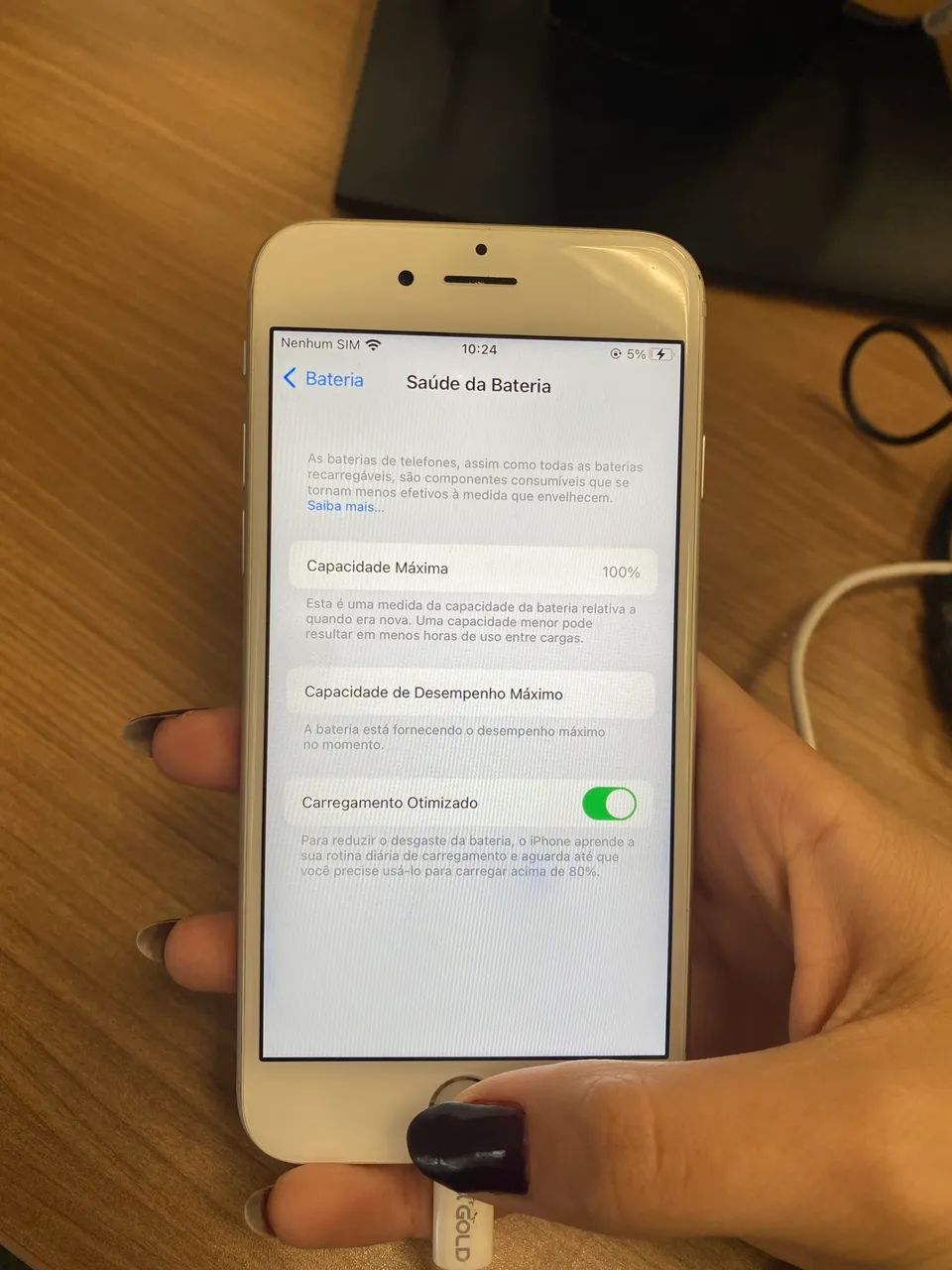 iphone 6s prata 100% de bateria  - Foto 3