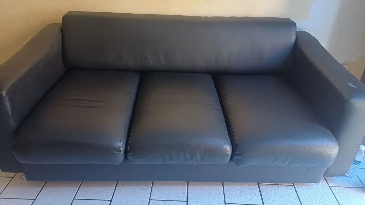 Sofá Retrátil Corino Preto 1,95m - Foto 3