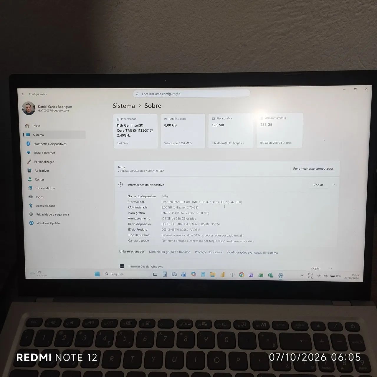 NOTEBOOK ASUS VIVOBOOK X515EA - Foto 2