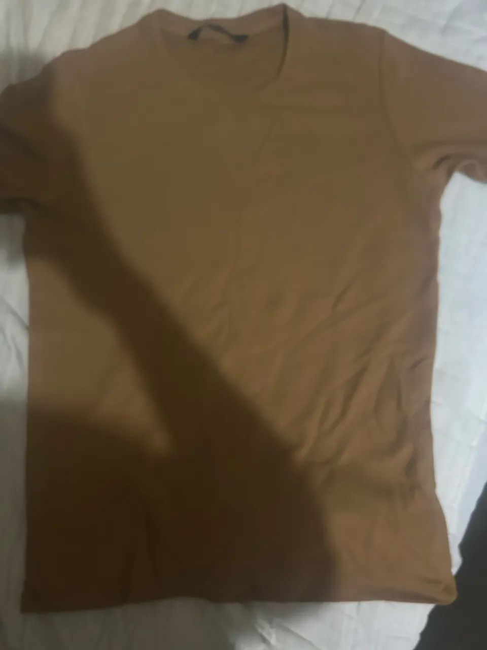 camiseta manga curta, marrom caramelo. em algodão peruano. - Foto 4