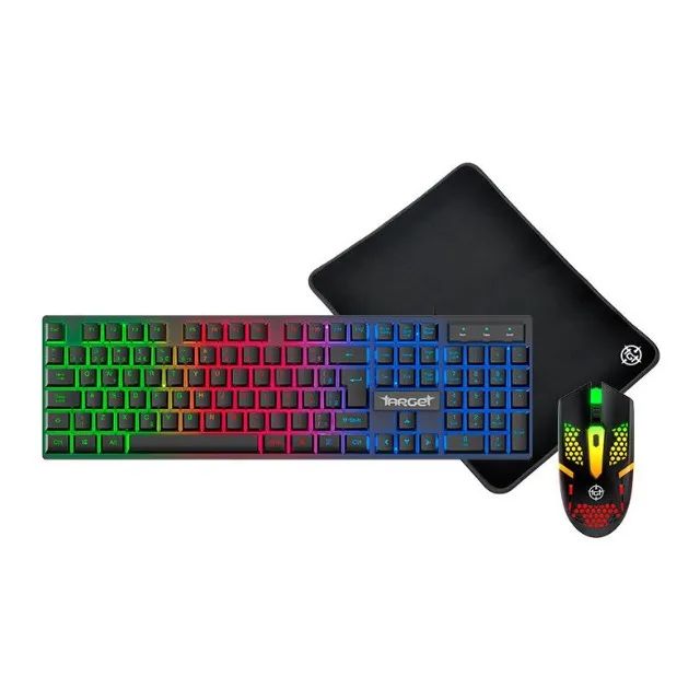 ? COMBO GAMER TGT FAL RAINBOW - TECLADO + MOUSE + MOUSEPAD