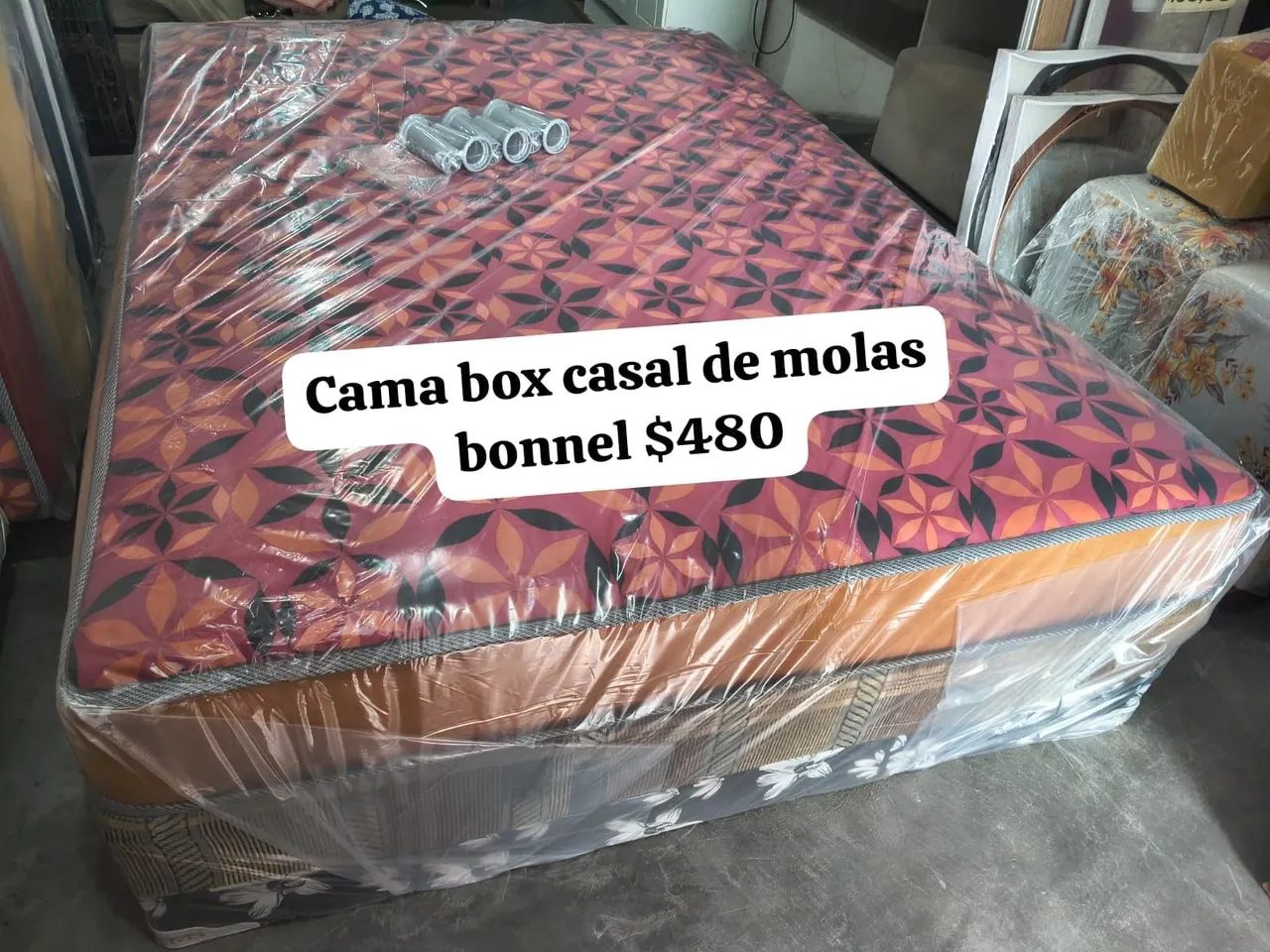 Cama Box casal de molas bonnel( nova) - Foto 4