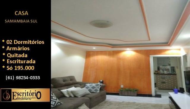Só 195 Mil, casa de 2 quartos com armários, na quadra 502 Samambaia - Foto 2