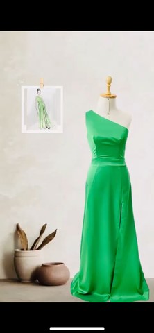 Vestido de Cetim Verde