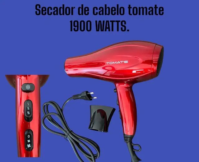 Secador Cabelo Profissional 1900 W 127V Tomate