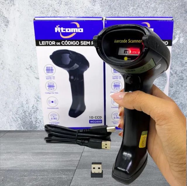 Leitor de Código de Barras Sem Fio Átomo - Foto 2