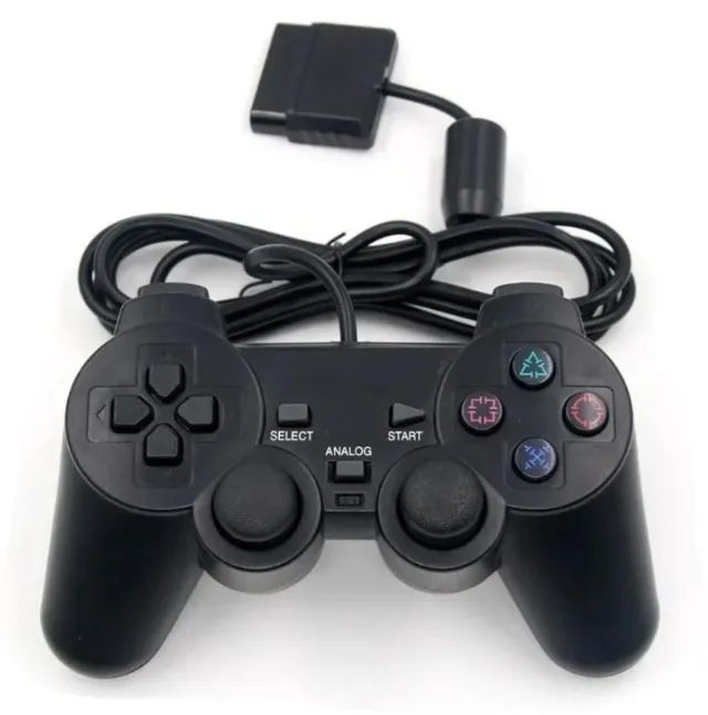 Controle Joystick Analógico Dualshock com Fio para PS2 e PS1