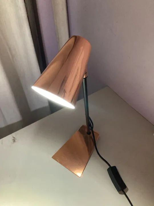 Luminária de mesa moderna industrial rosé - Foto 4