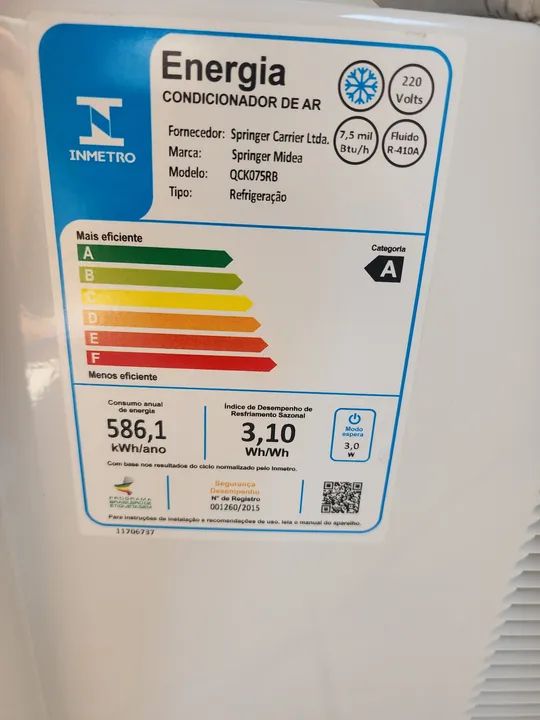 Ar Condicionado Springer Midea - 220 V - 7500btu - Foto 3