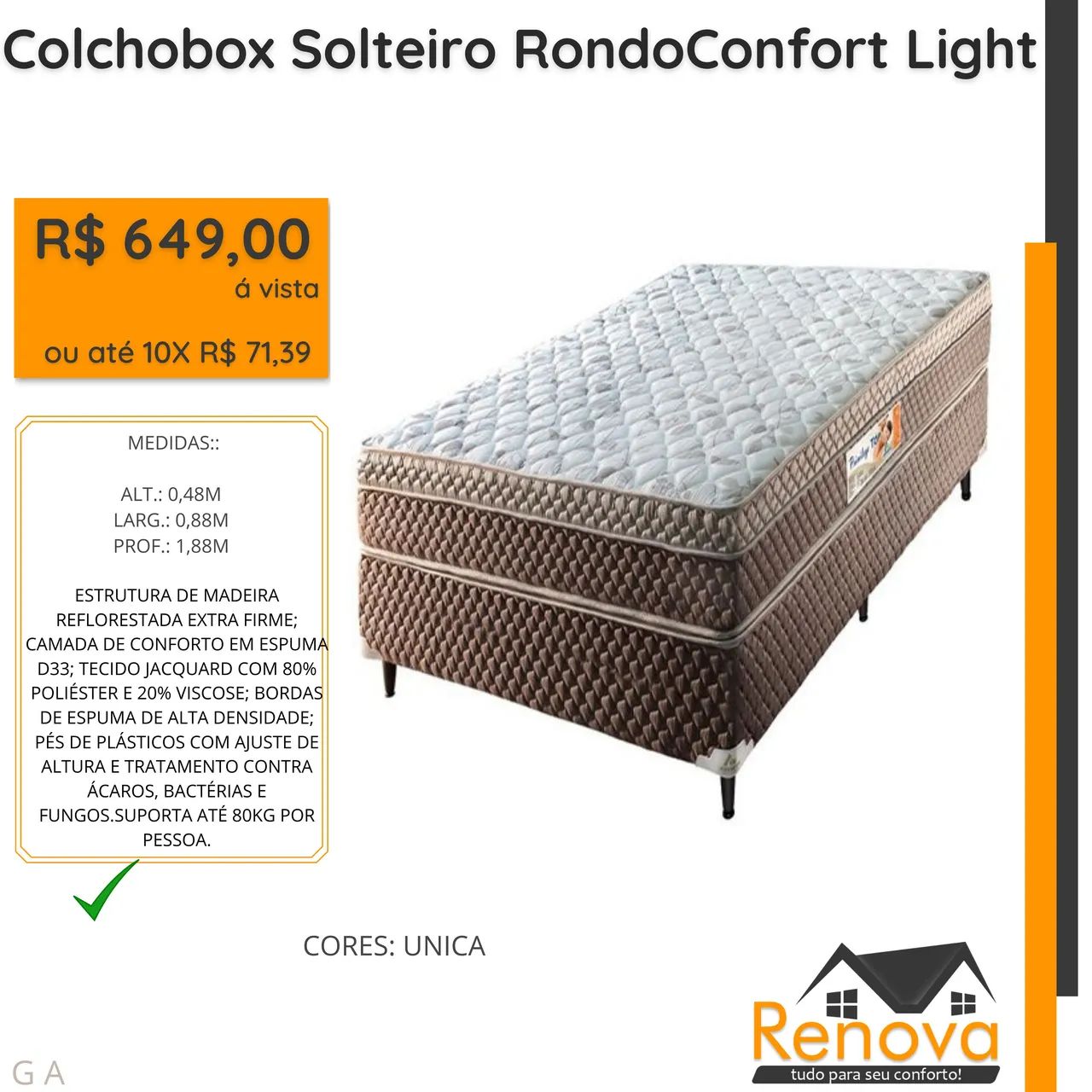 CAMA COLCHOBOX RONDOCONFORT: LUXO E PREÇO BAIXO NA QUEIMA!!!