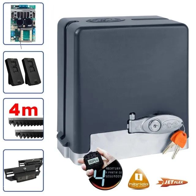 Kit Motor de Portão Eletrônico Ppa DZ Stark 650Kg Jetflex Automatizador Automático Bivolt - Foto 3