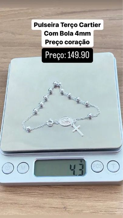 Pulseira Terço 4MM