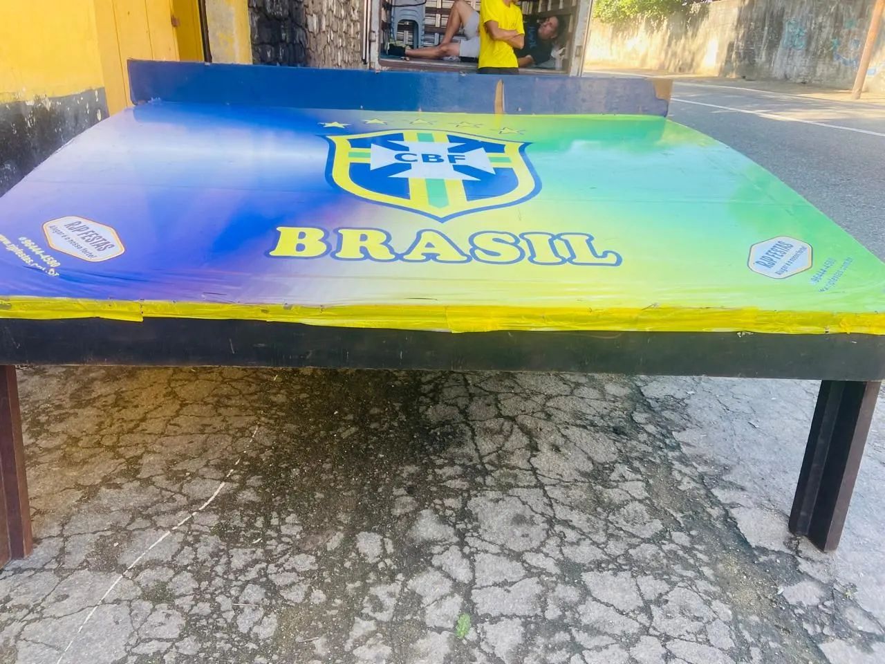 Mesa Futmesa tamanho oficial madeira com pés desmontáveis e separa no meio  - Foto 2