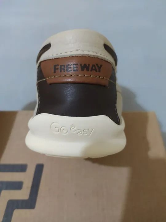Mocassim masculino Freeway Evora001 couro Bone tamanho 40 - Foto 5