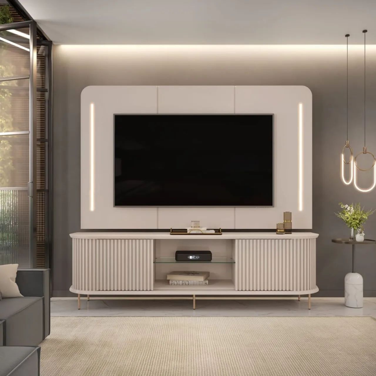 Rack e painel p/ tv até 75 polegadas 100%mdf