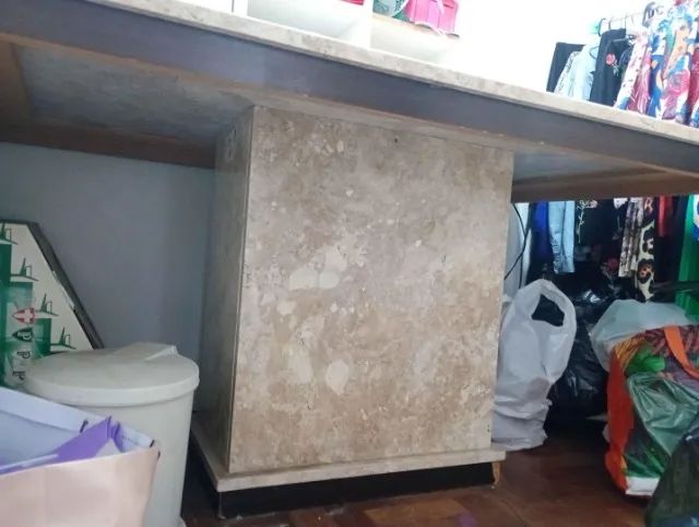 Mesa de jantar em Mármore / Madeira Bege 78 cm x 160 cm x 100 cm - Foto 5