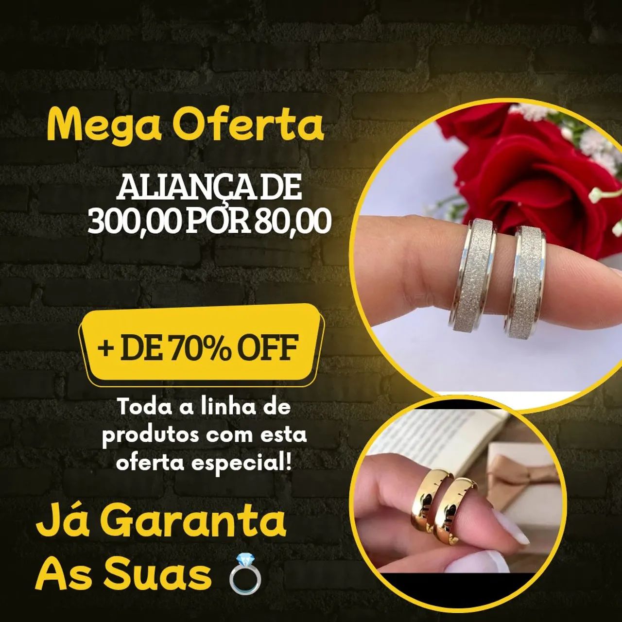 Alianças de Casamento - banhada  18k - 70% OFF - Foto 3
