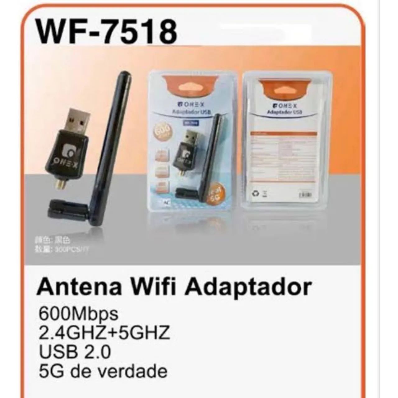 Adaptador Wi-Fi USB 600Mbps Real 5G  - Foto 2