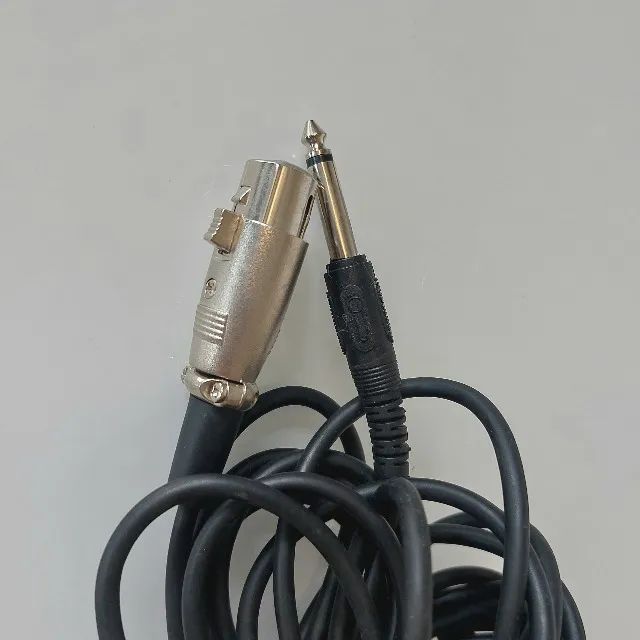 Cabo Microfone XLR Fêmea x P10 Mono 7,8m - Foto 2