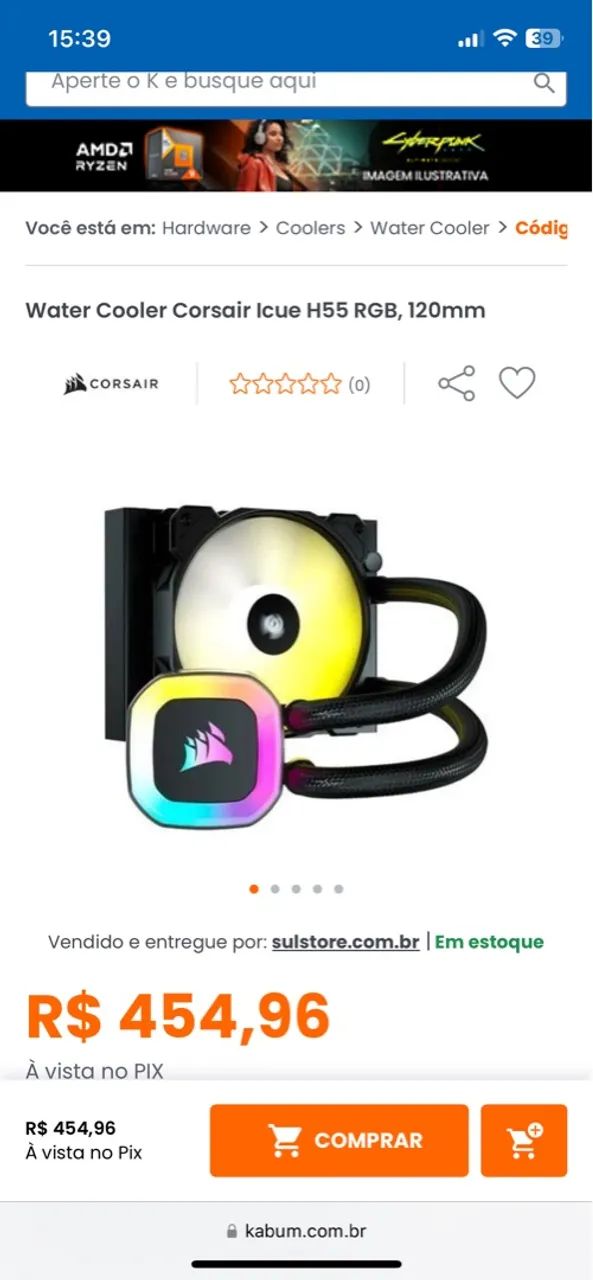 Water cooler Corsair icue H55 RGB, 120mm - Foto 2