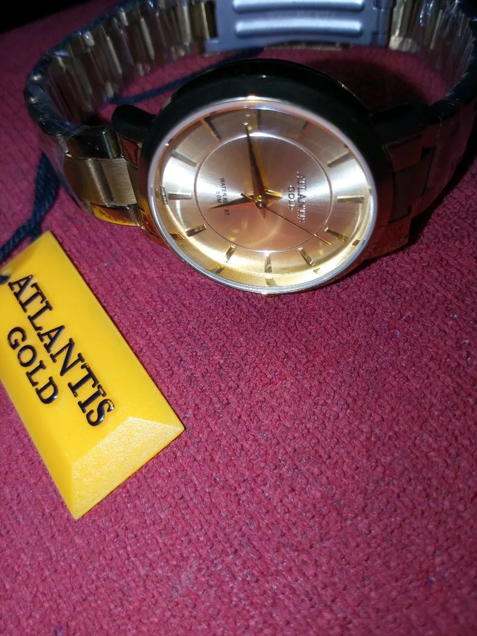 Relógio Atlantis Gold - Novo a prova d'água  - Foto 4