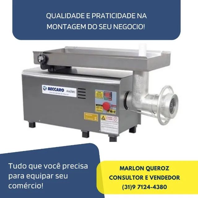 Moedor de Carne Beccaro Inox Para Açougue