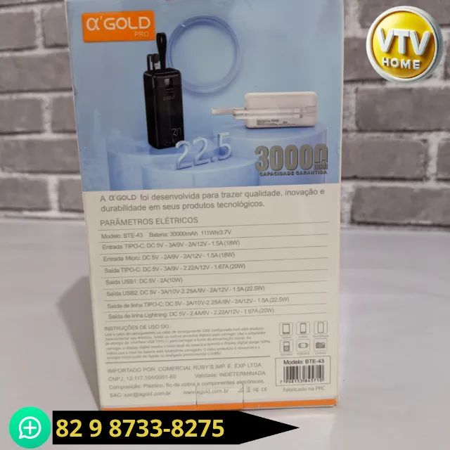 Carregador de Celular PowerBank 30.000 Mah + Entrega Grátis e Garantia  - Foto 3