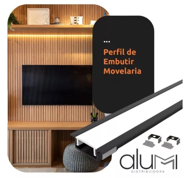 Kit Perfil De Led Slim P/ Embutir Gesso Marcenaria 45 Metros (tudo por 600,00) - Foto 5
