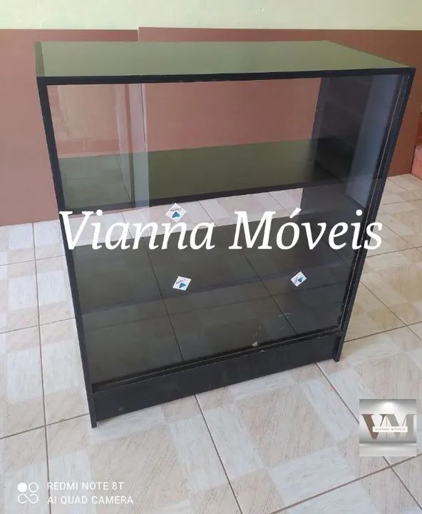 Balcão Caixa Vitrine + 4 Balcões Vitrine - MDF Preto  - Foto 2