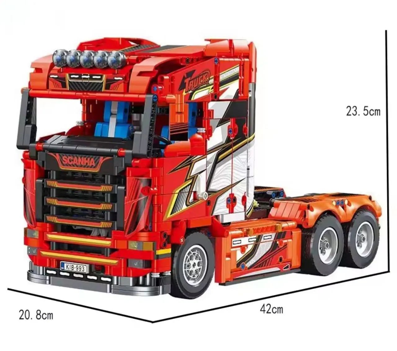 BLOCOS DE MONTAR CAMINHÃO SCANIA COM MOTORIZAÇÃO E CONTROLE REMOTO 1708PÇS JIE STAR JJ9070 - Foto 4