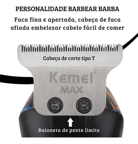 Máquina de Acabamento Kemei Max Profissional - Kit Completo - Foto 3