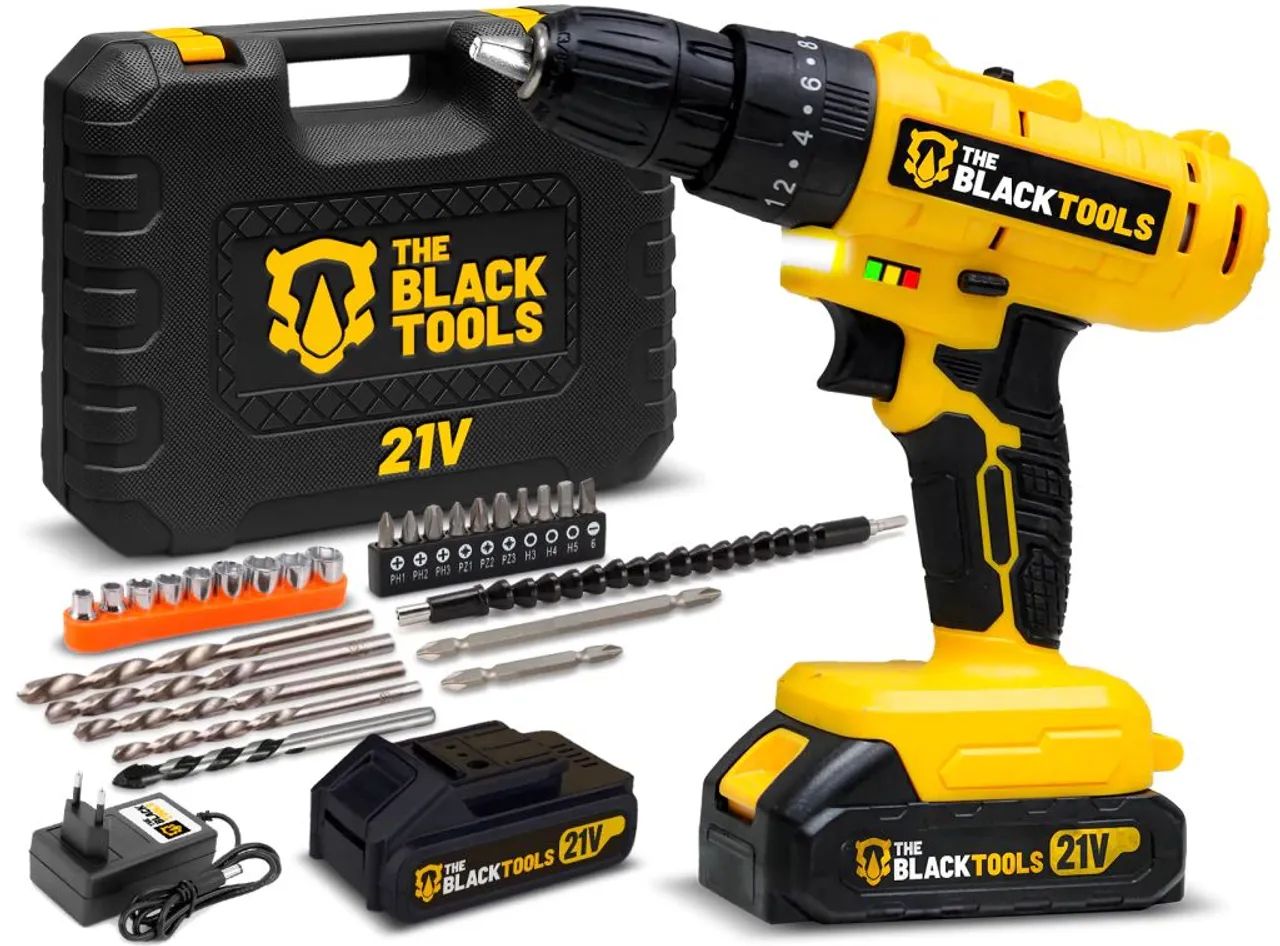 Parafusadeira furadeira 02 bateria 21v the black tools