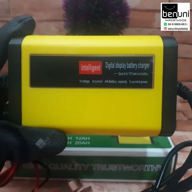 Carregador bateria automotivo 12V 2a display inteligente 12v 7ah 10ah 12ah 15a 18ah 20ah 