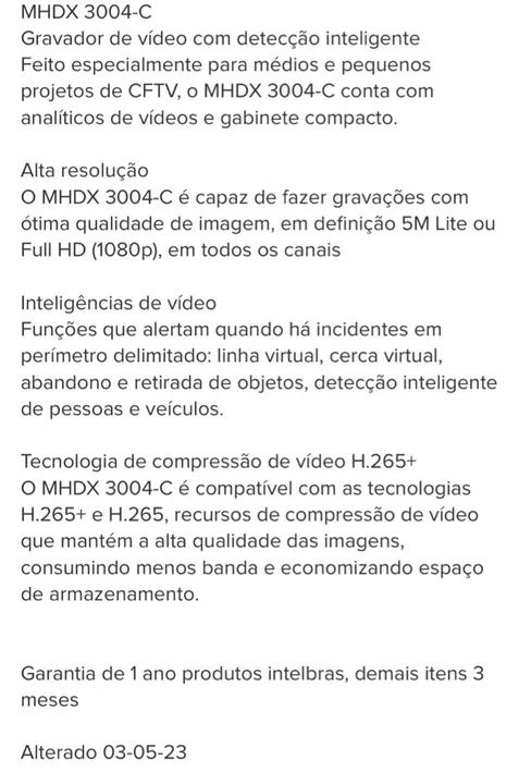 Kit Intelbras 2 Câmeras Full HD 1220b - DVR 4 Canais - 3104 - Foto 4