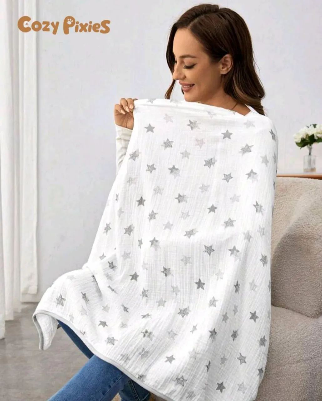 Capa de Amamentação Cozy Pixies Estampa de Estrelas