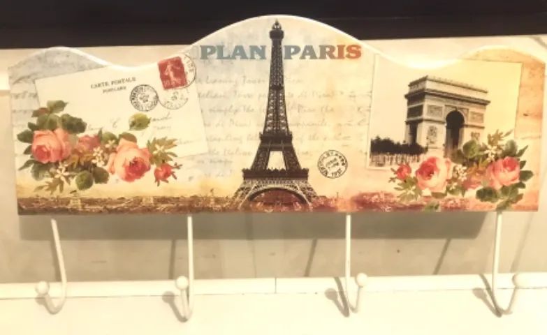 Cabideiro 4 ganchos em mdf - motivo pontos turísticos de Paris - Foto 4