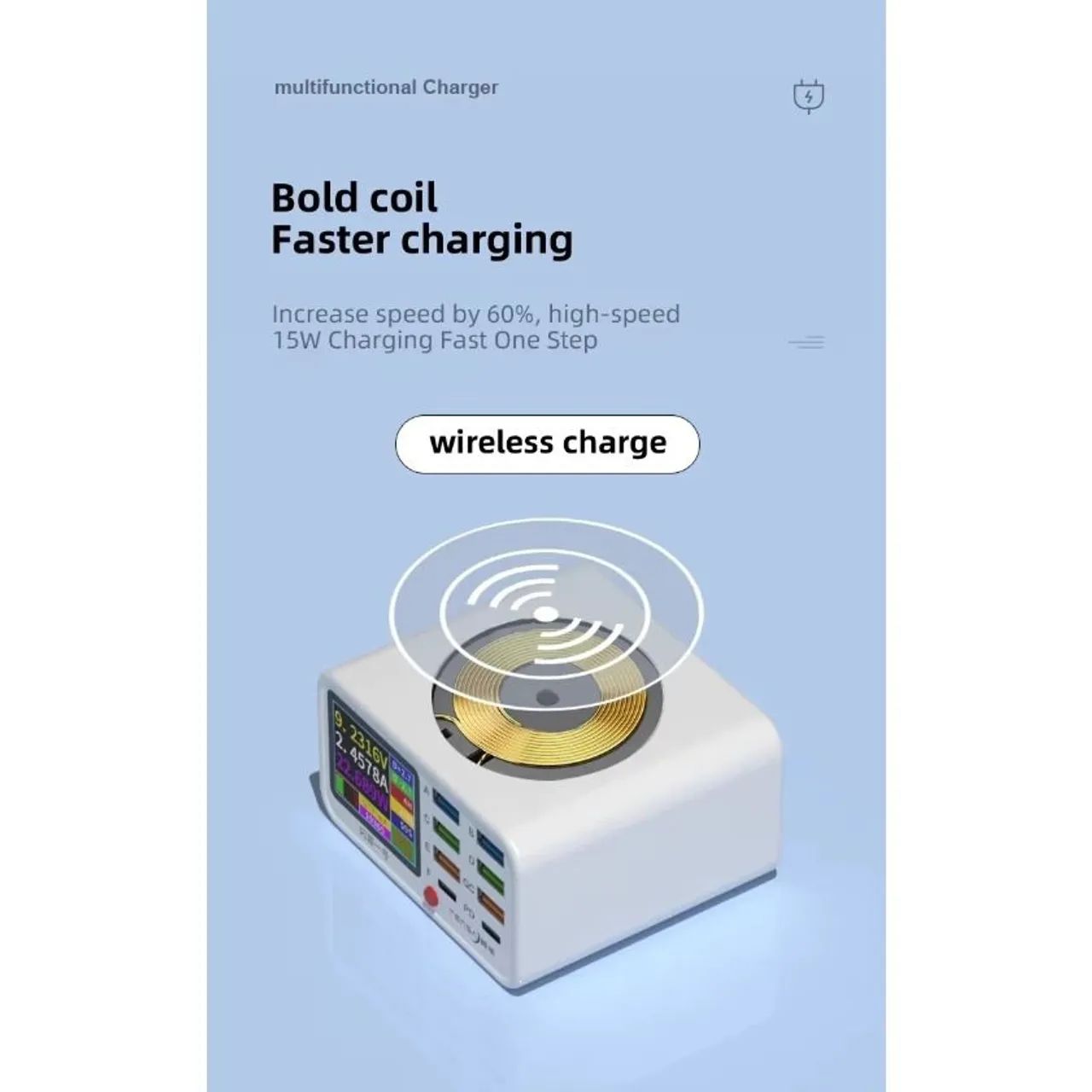 Multiport USB Charger with 20W PD Fast Charging and Wireless64208787986178123