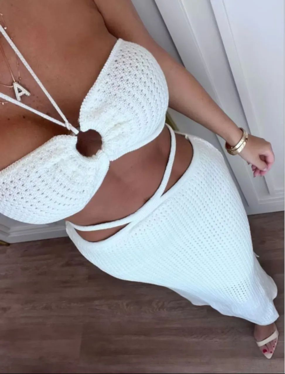Conjunto branco Tricot crochê novo  - Foto 2