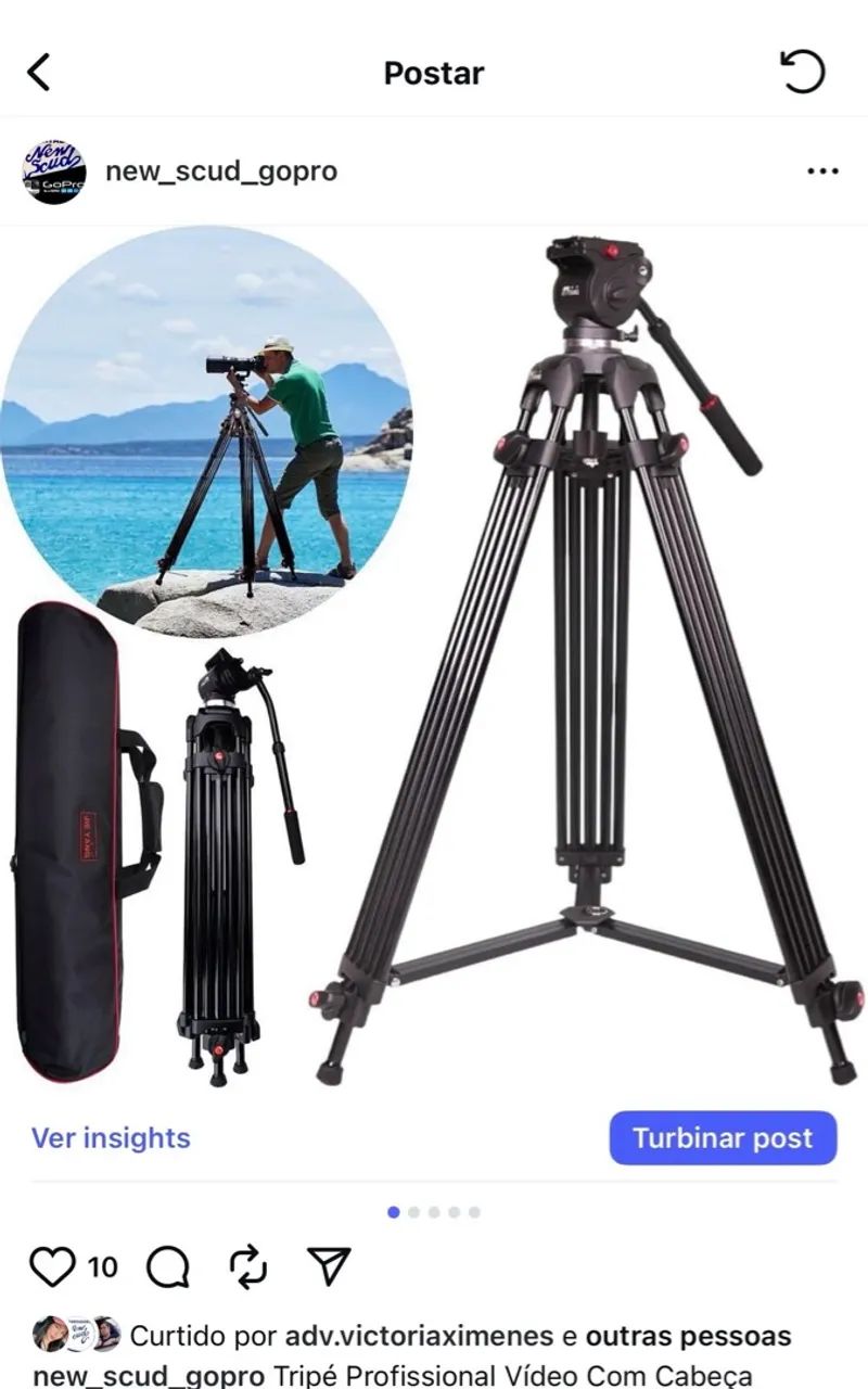 Tripé Profissional  com Cabeça hidráulica 