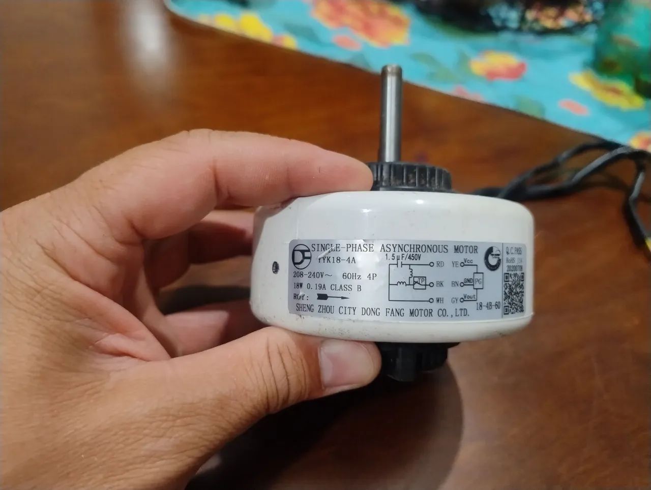 Motor vent evap Elgin YY18-4 HVFI09B2IB 